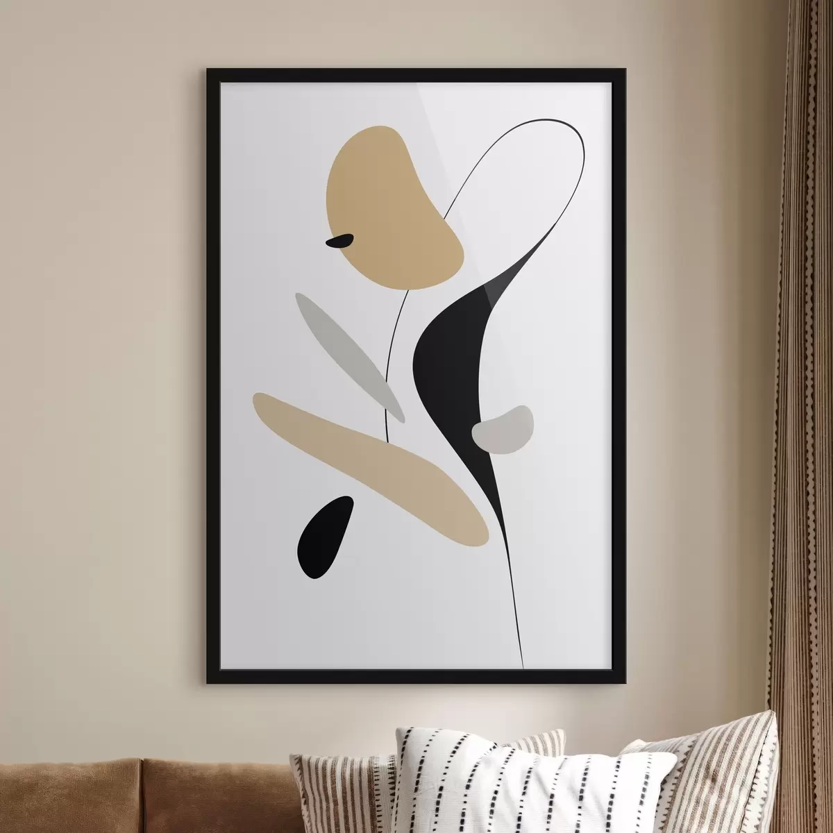 Poster Abstrakte Komposition mit Punkten und Linien f46350