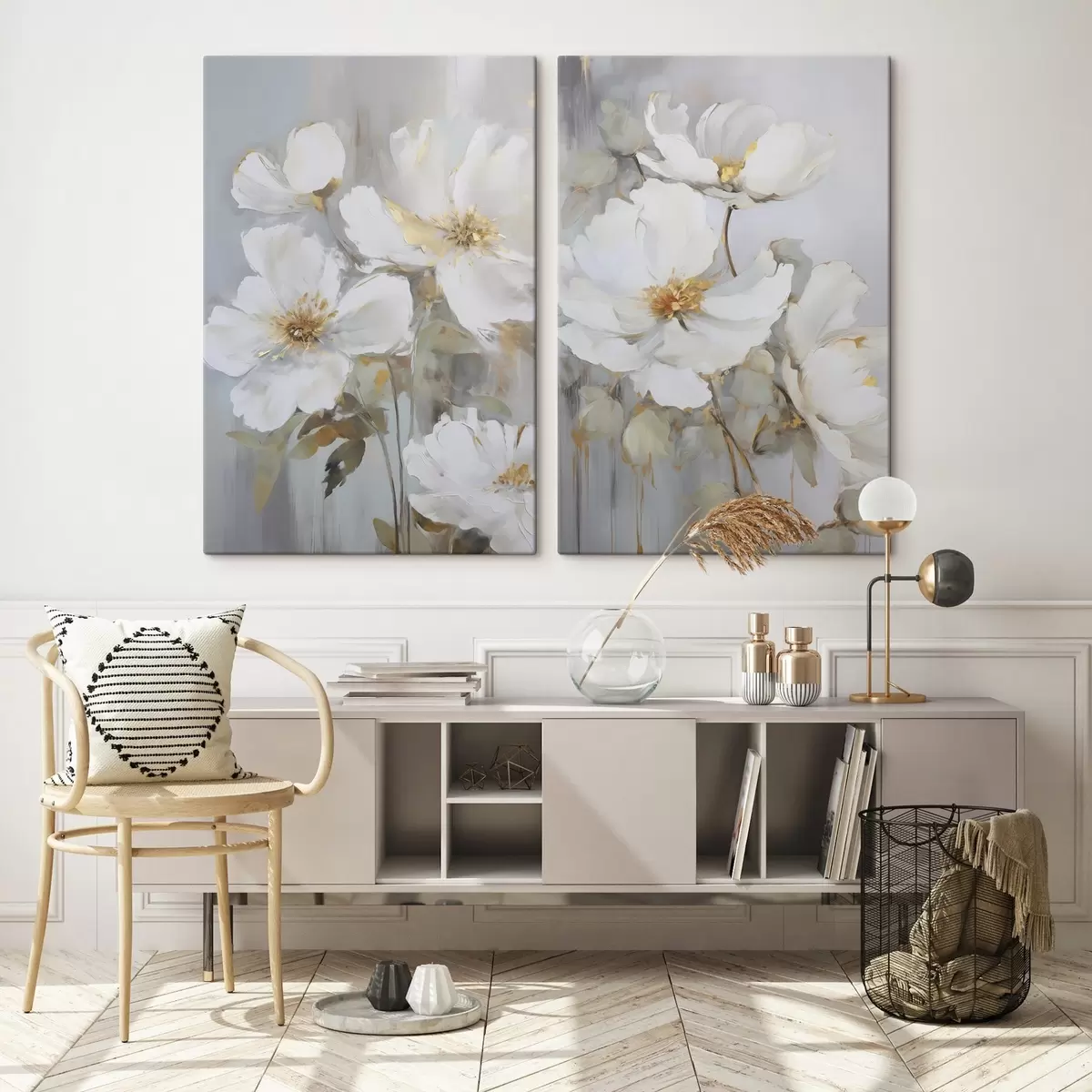 Wandbilder Abstrakte Blumenimitation einer Malerei m00906