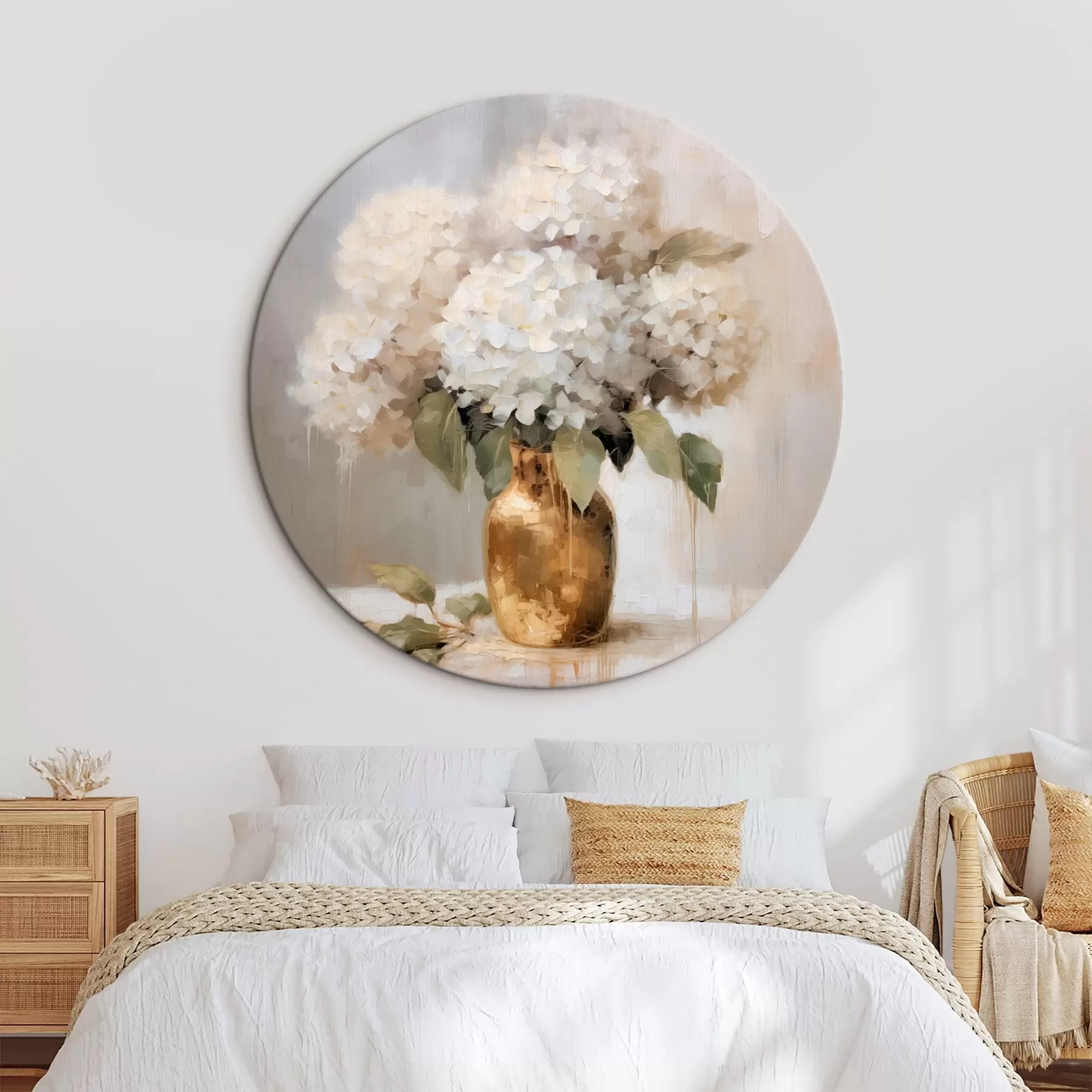 Wandbilder Zarter Strauß Hortensien in einer Vase r46263