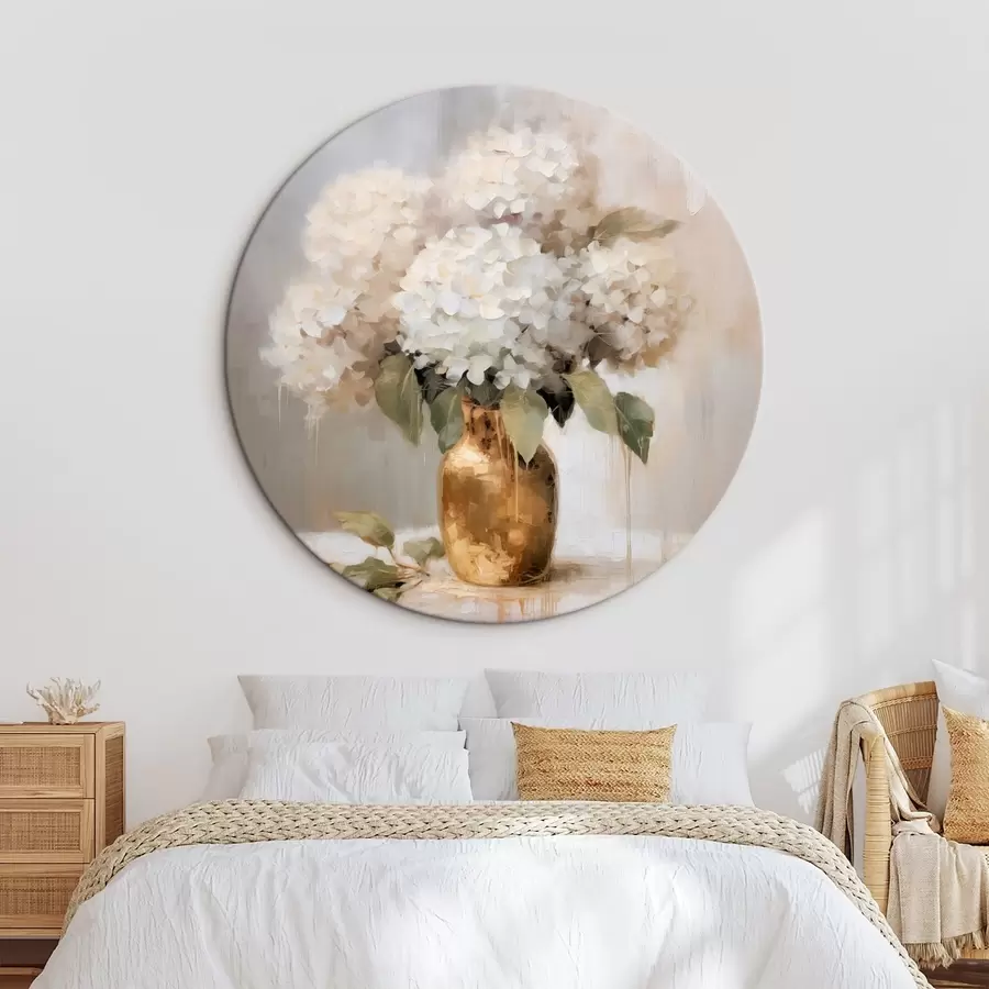 Wandbilder Zarter Strauß Hortensien in einer Vase r46263