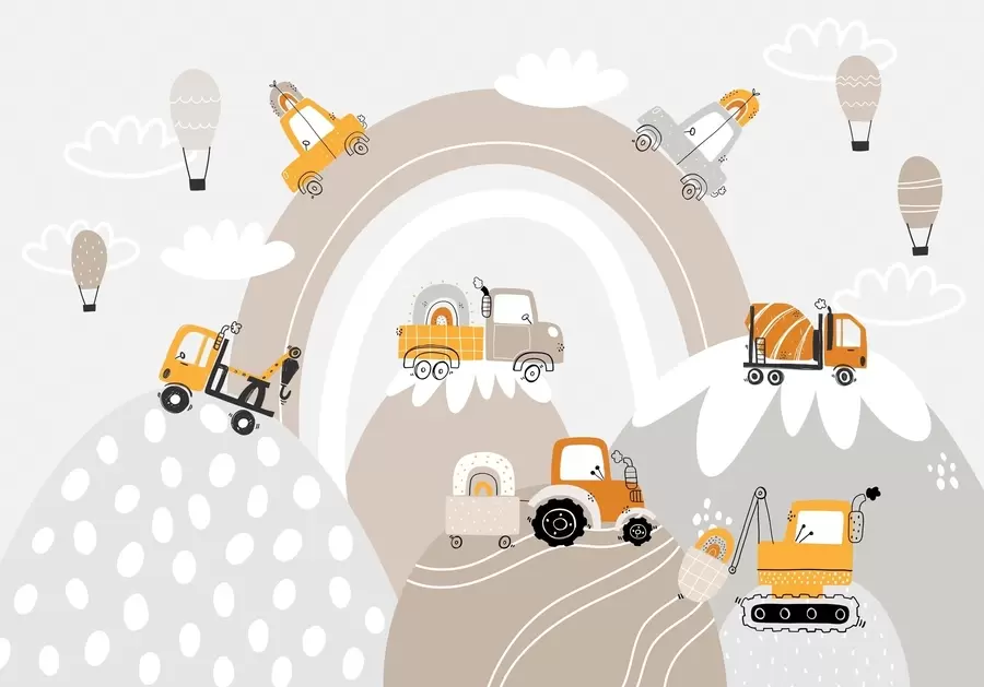 Fototapete Kinderautos, Traktoren w04765