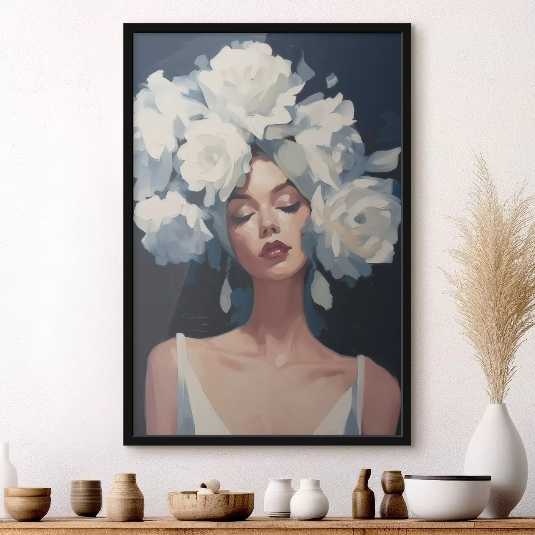 Fototapete Mädchen in Blumen f46419