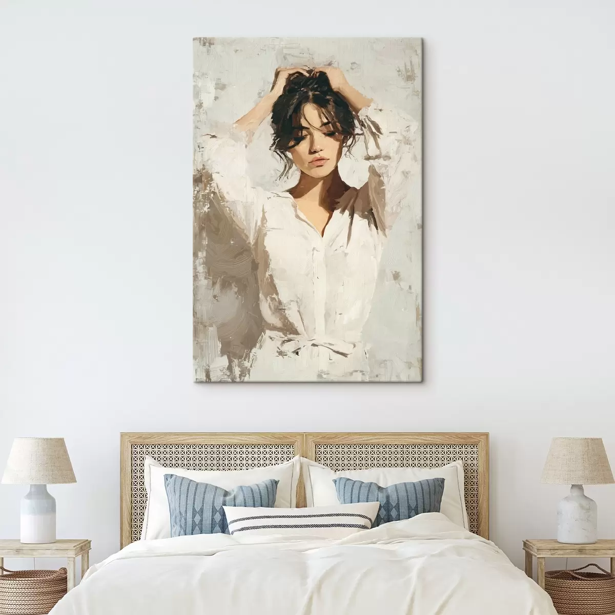 Wandbilder Frau in Weiß s46366