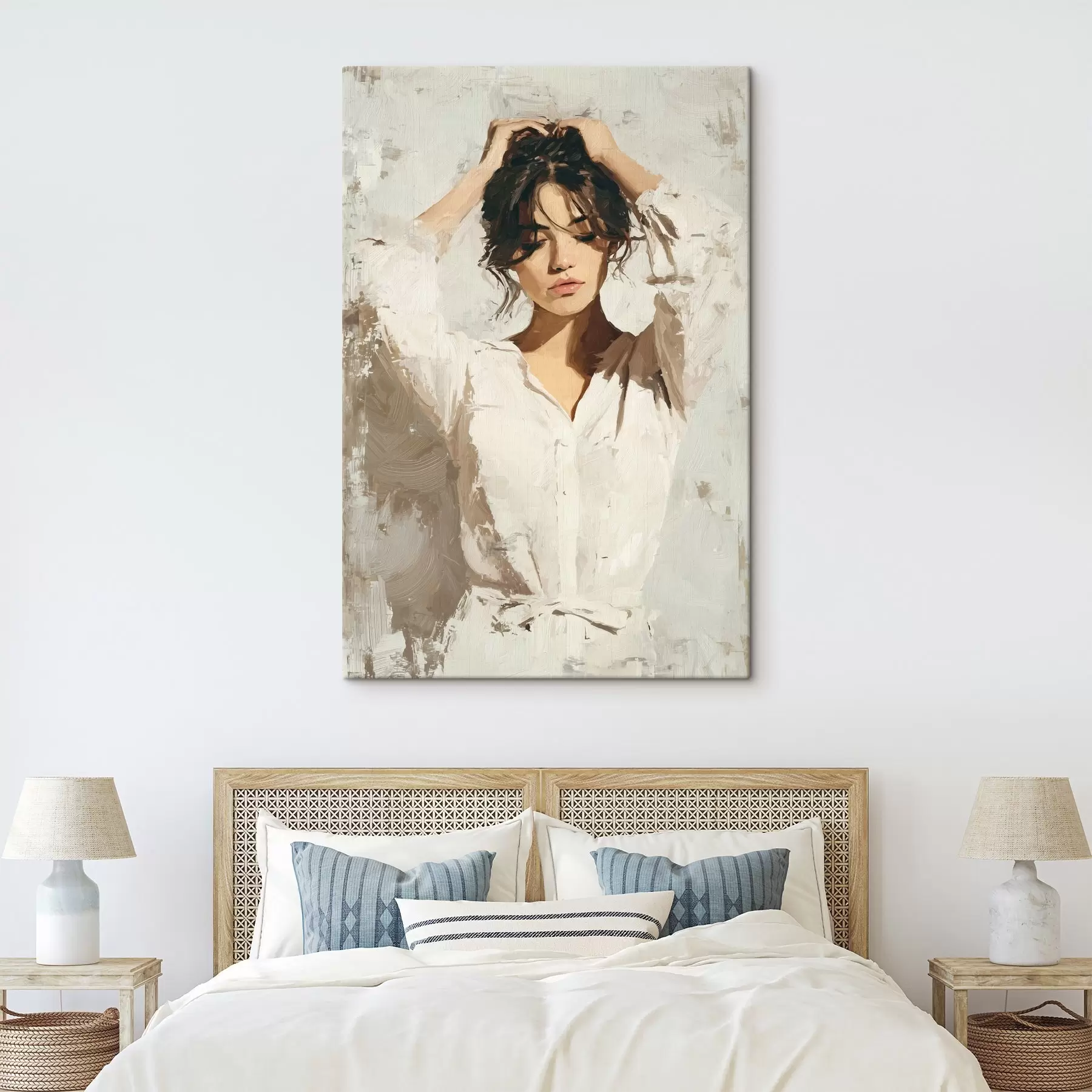 Wandbilder Frau in Weiß s46366