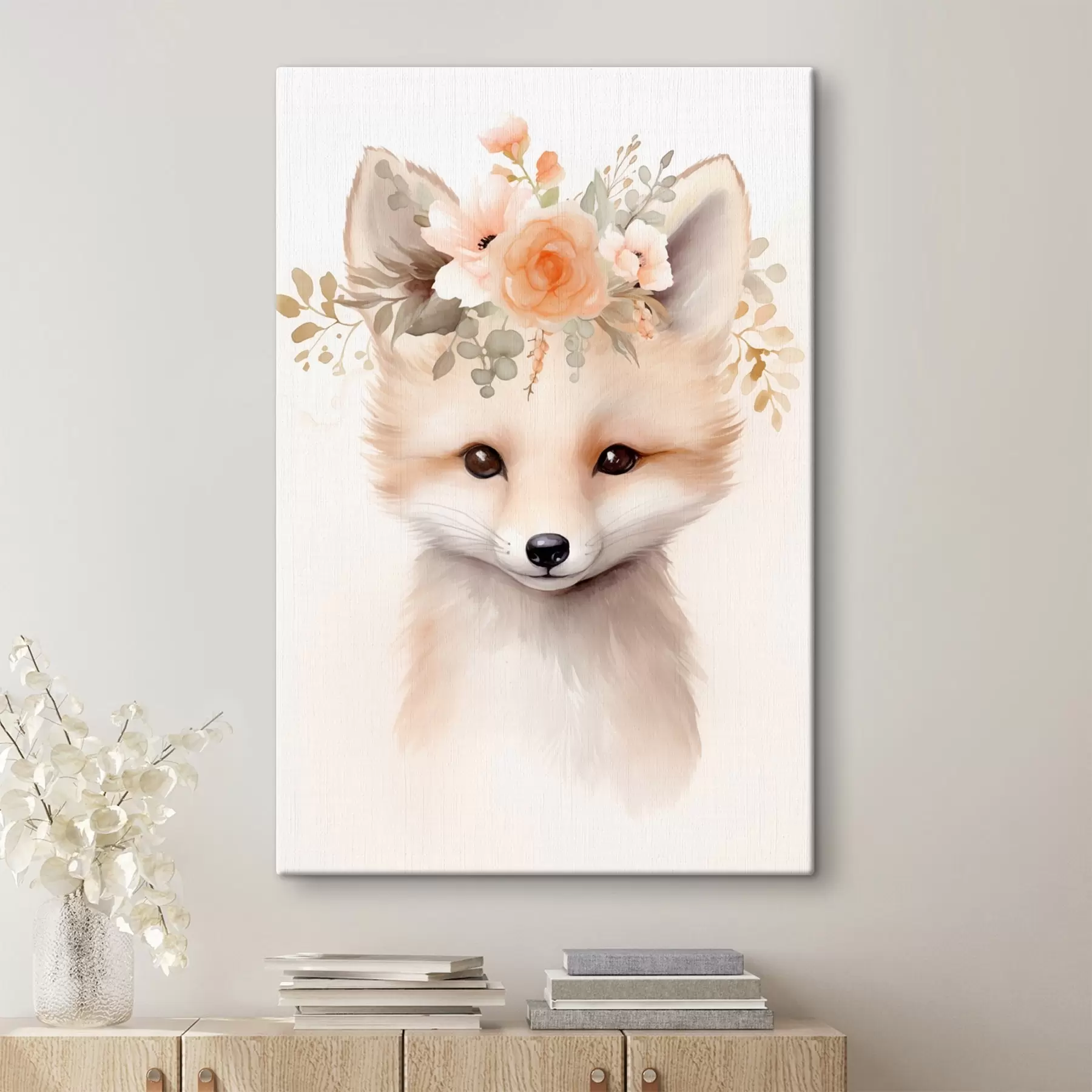 Wandbilder Fuchs mit Blumen s46381
