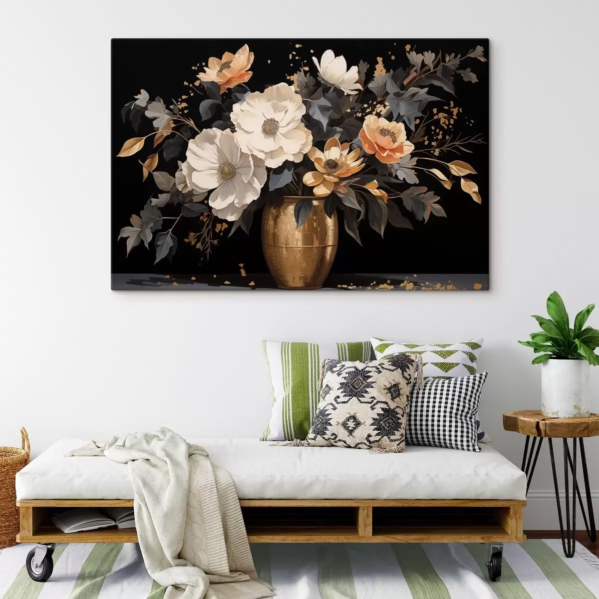 Wandbilder Blumenstrauß in Vase s46402