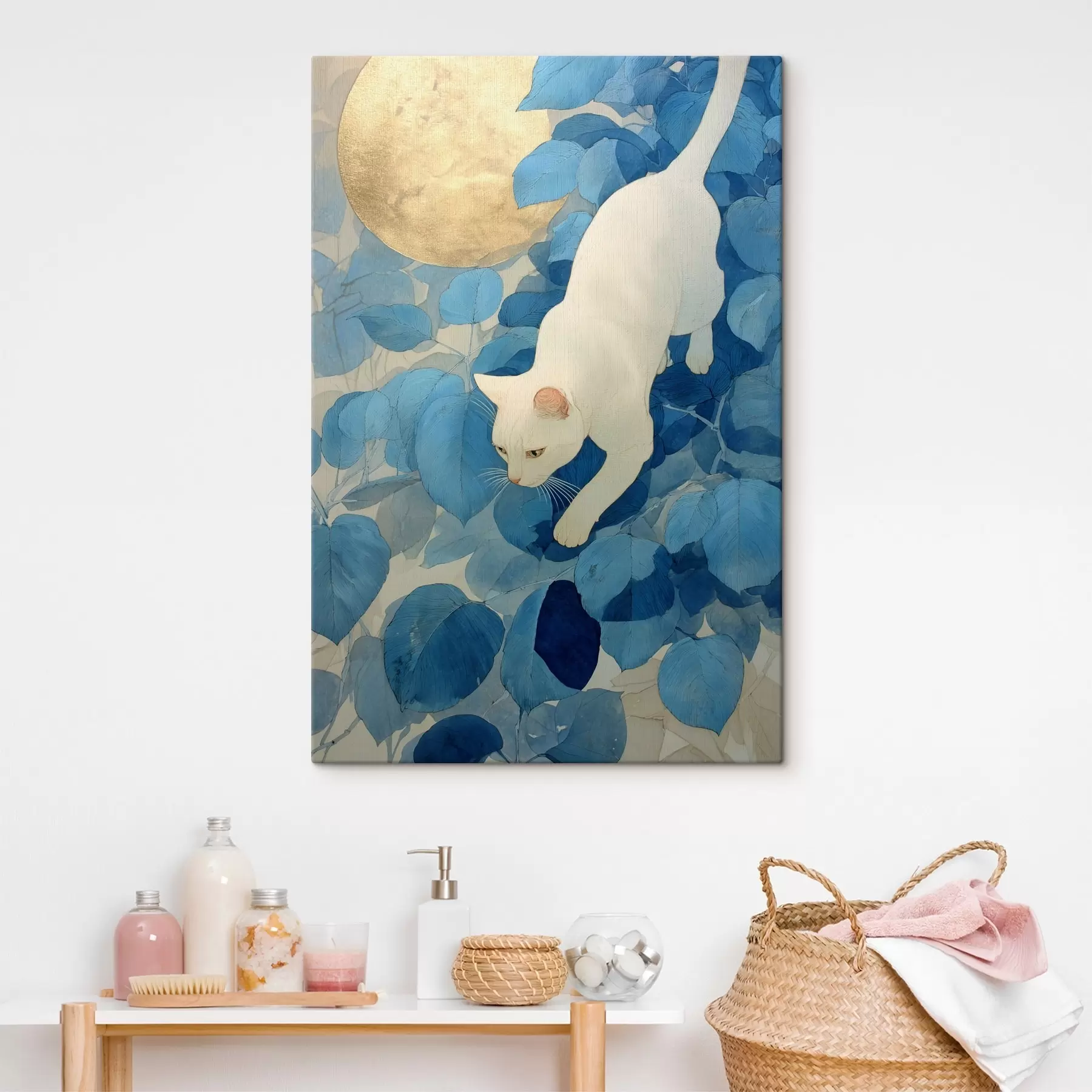 Wandbilder Weiße Katze s46425