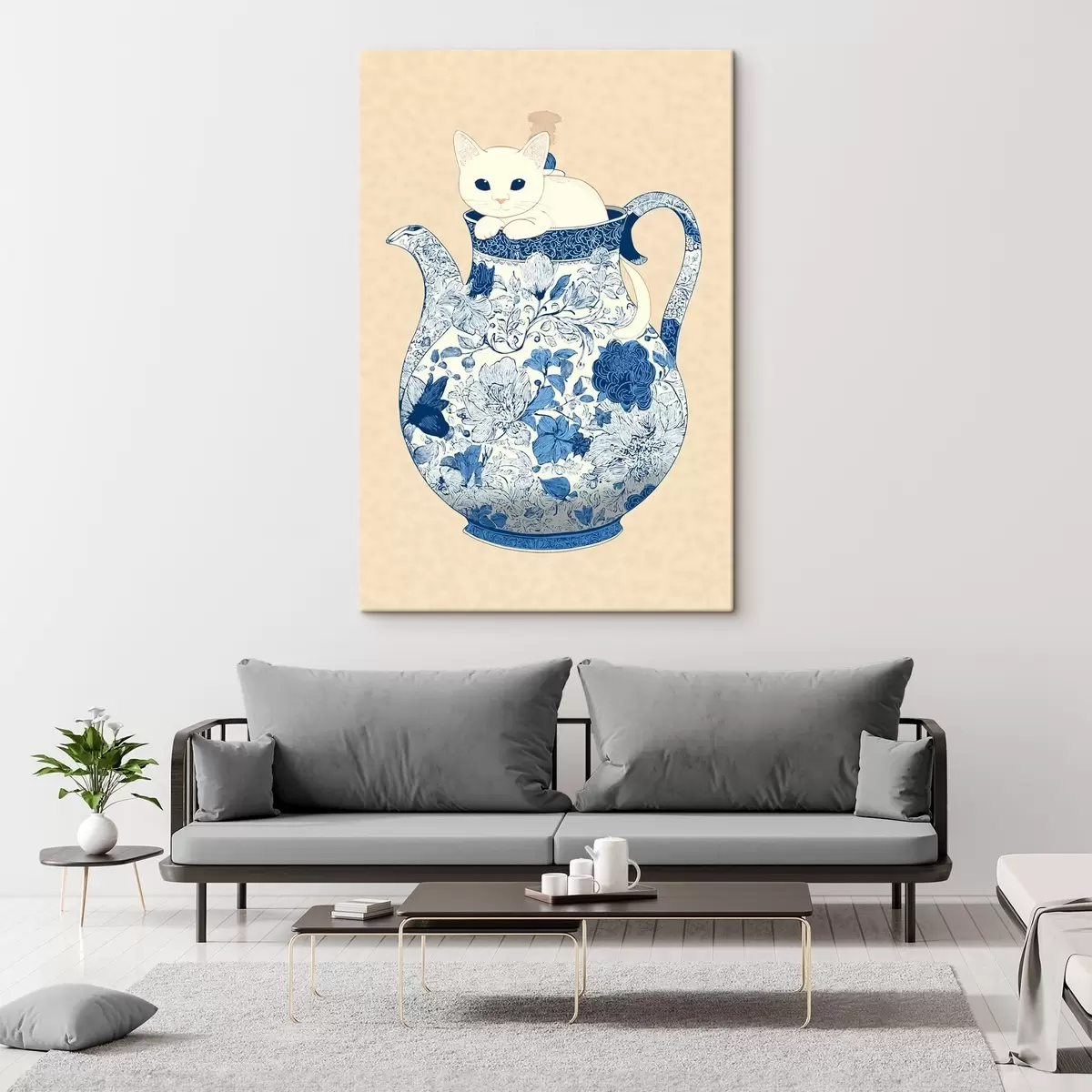 Wandbilder Katze im Krug s46432