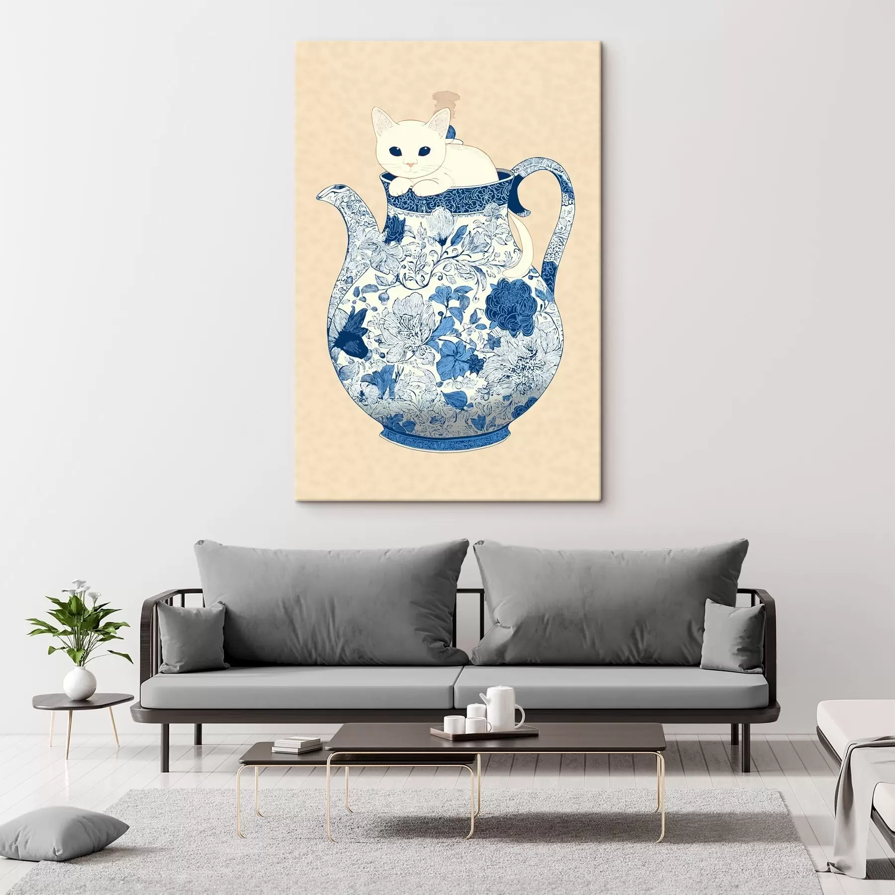 Wandbilder Katze im Krug s46432