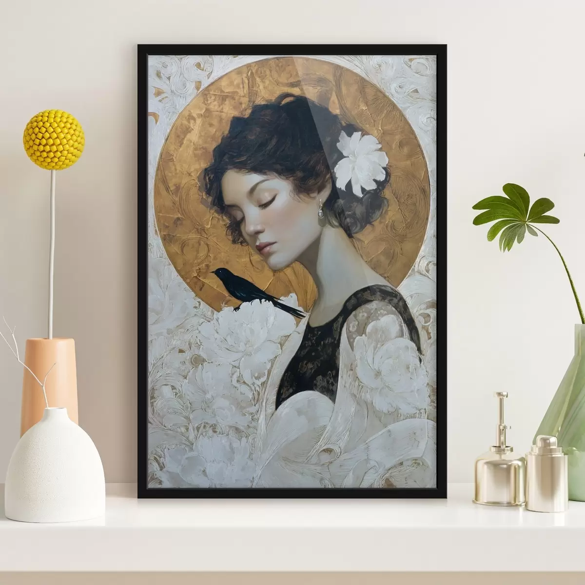 Poster Mädchen und Kreis f46364