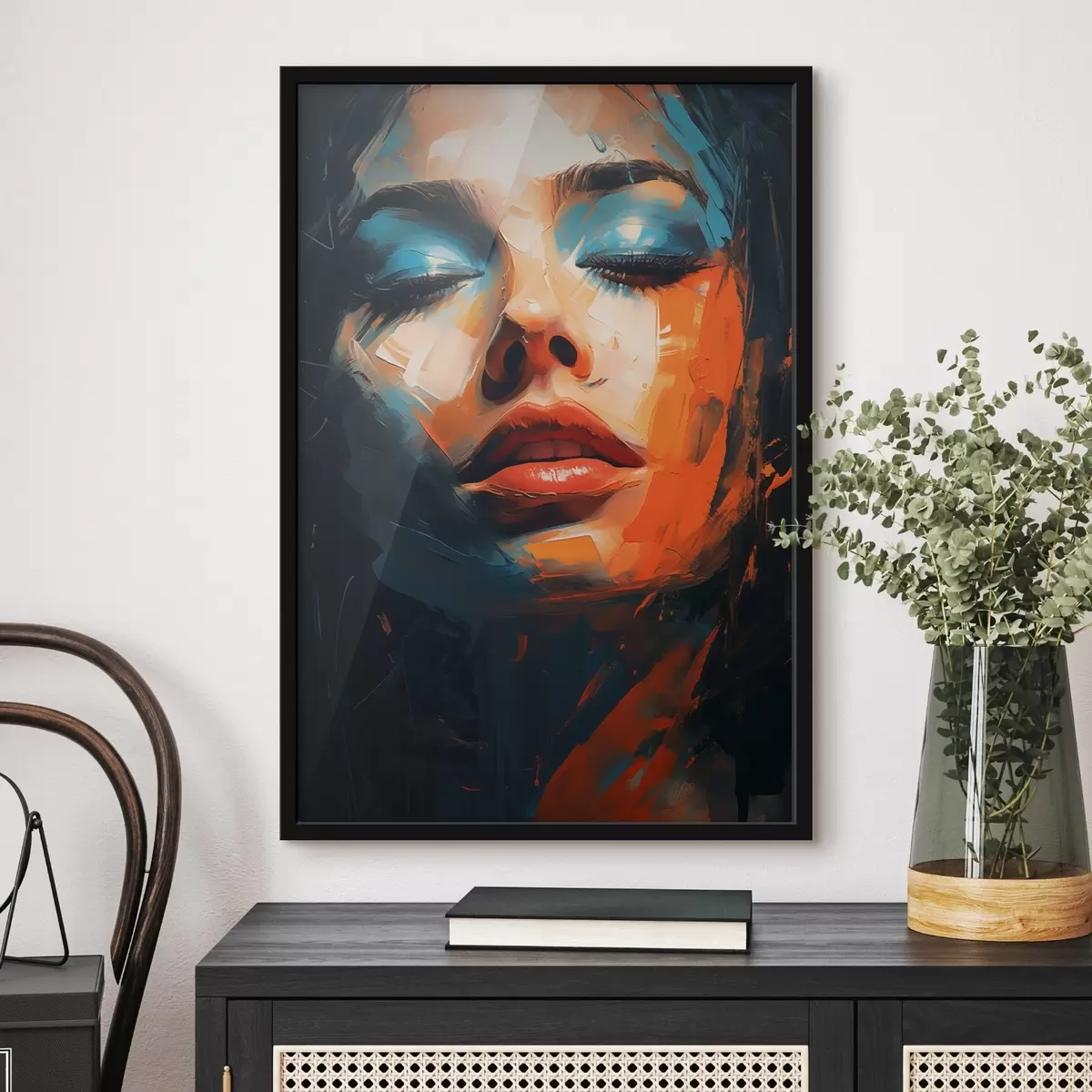 Poster Mädchen mit Farbe im Gesicht f46377