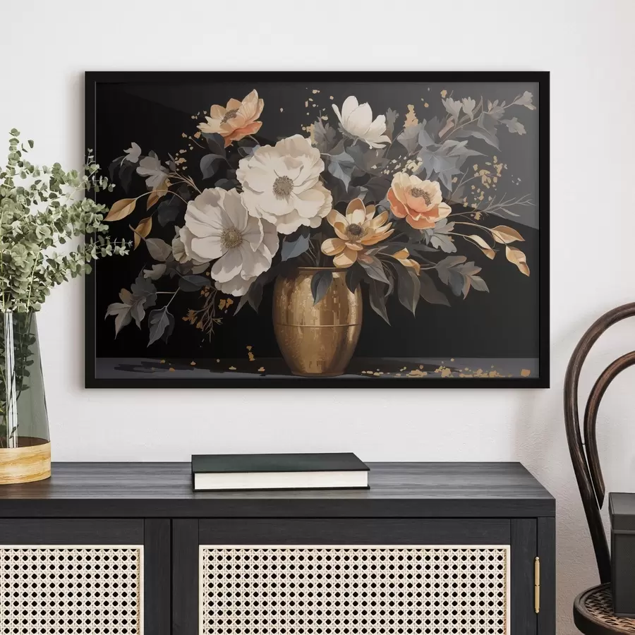 Fototapete Blumenstrauß in Vase f46402