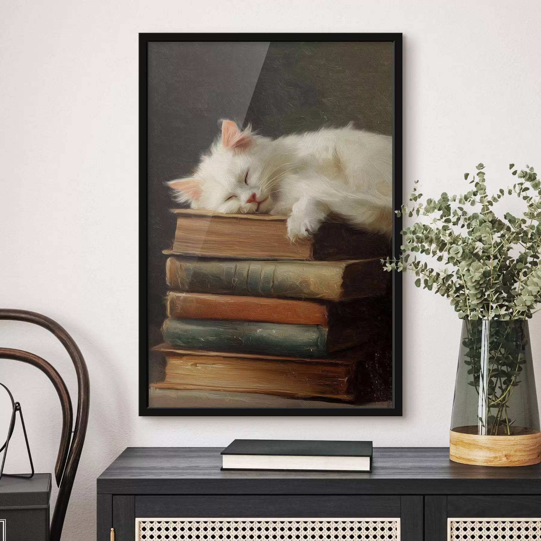 Fototapete Katze auf Büchern f46429