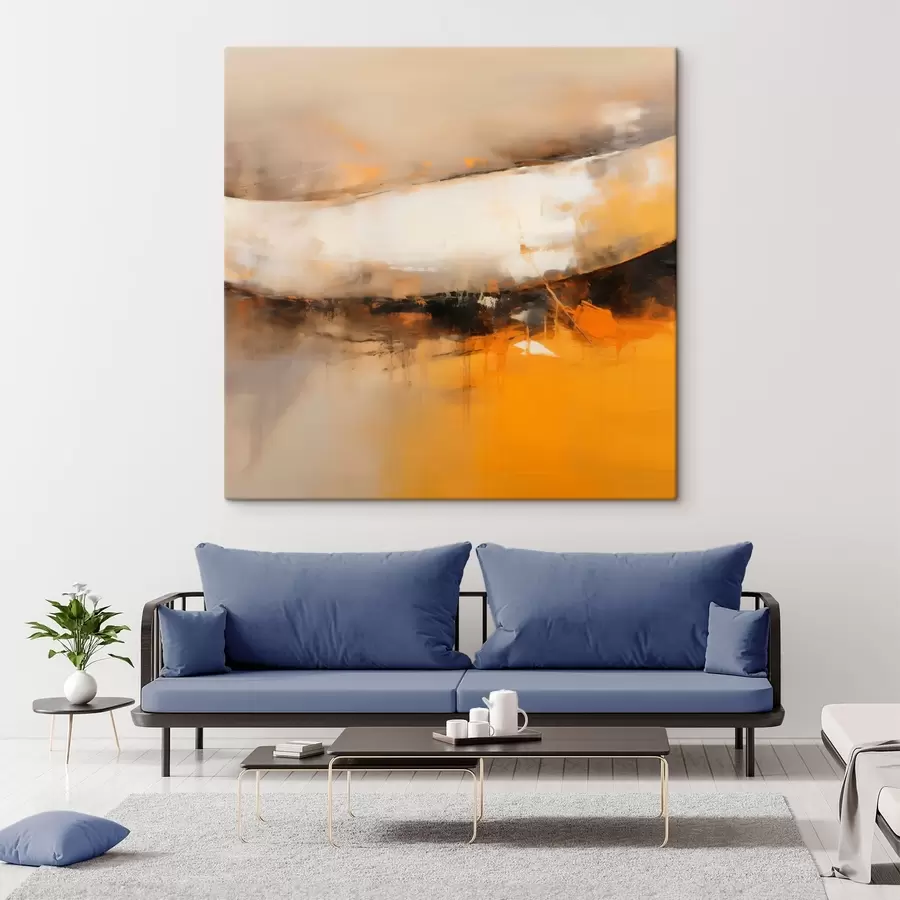 Wandbilder Dynamische Komposition mit Orange- und Dunkeltönen s46318