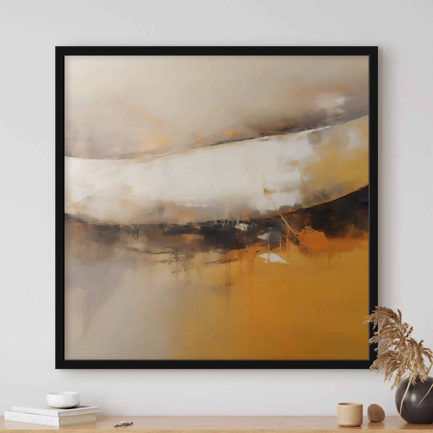 Fototapete Dynamische Komposition mit Orange- und Dunkeltönen f46318