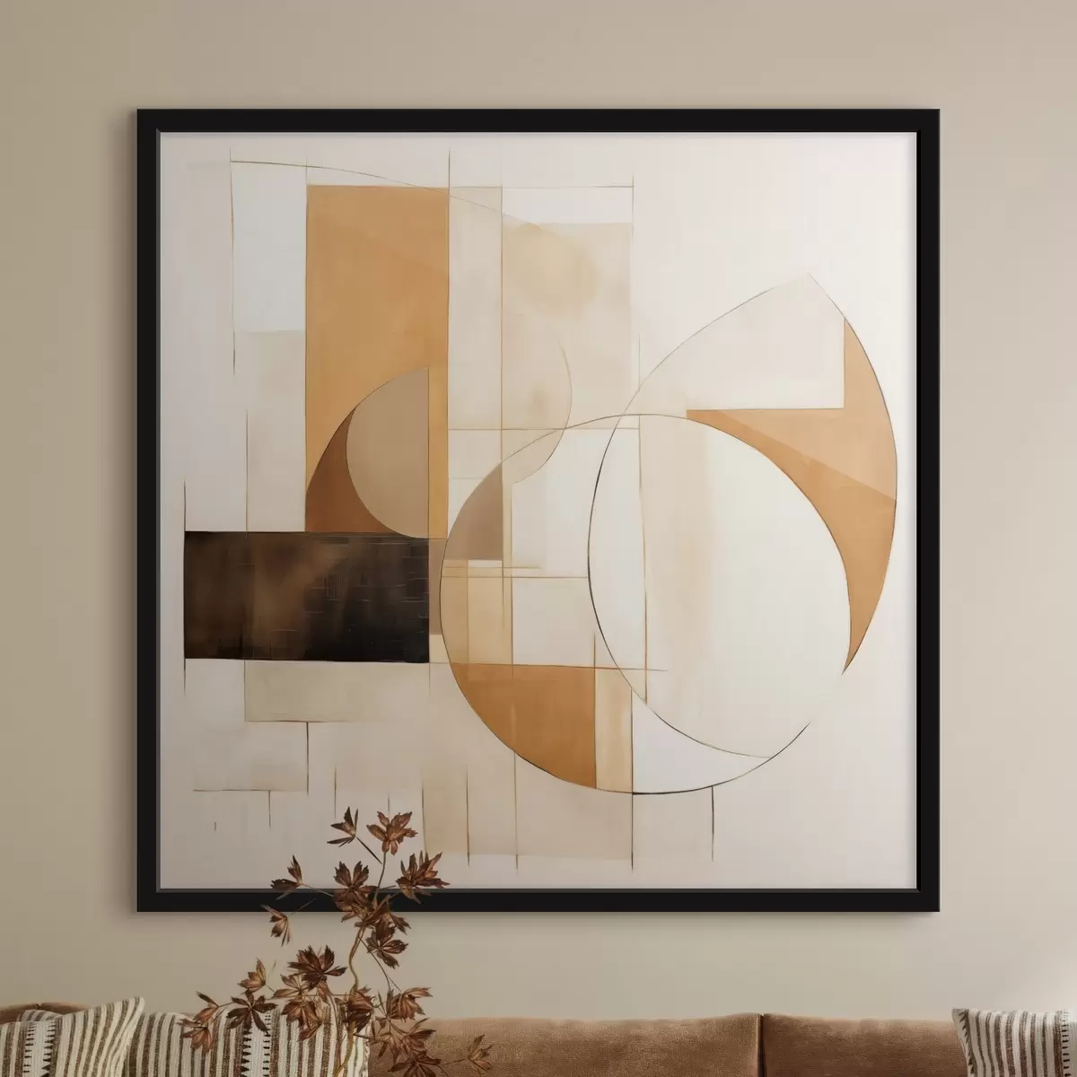 Poster Abstrakte minimalistische Komposition in warmen Farbtönen f46321