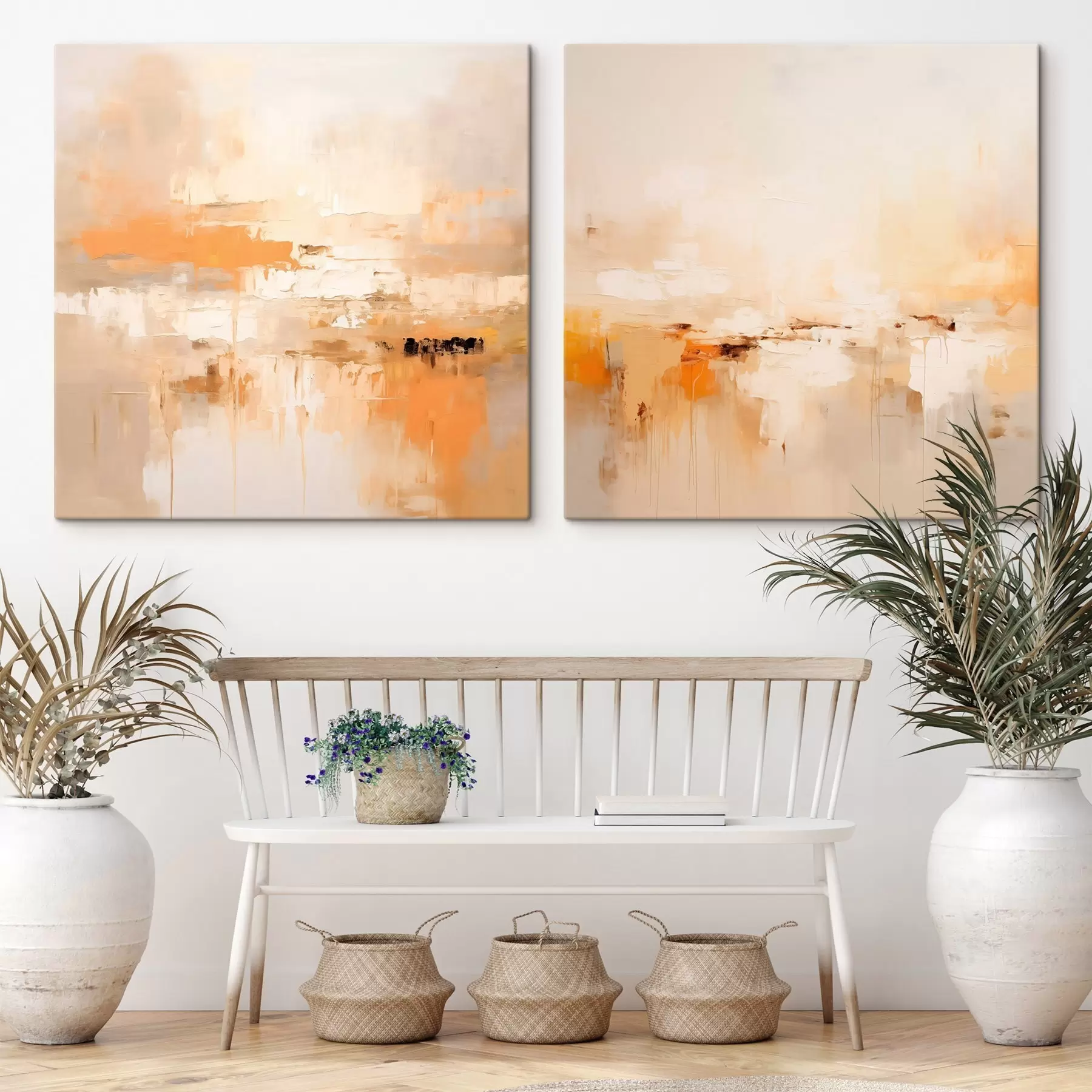 Wandbilder Leichte abstrakte Malerei in Herbsttönen m00895