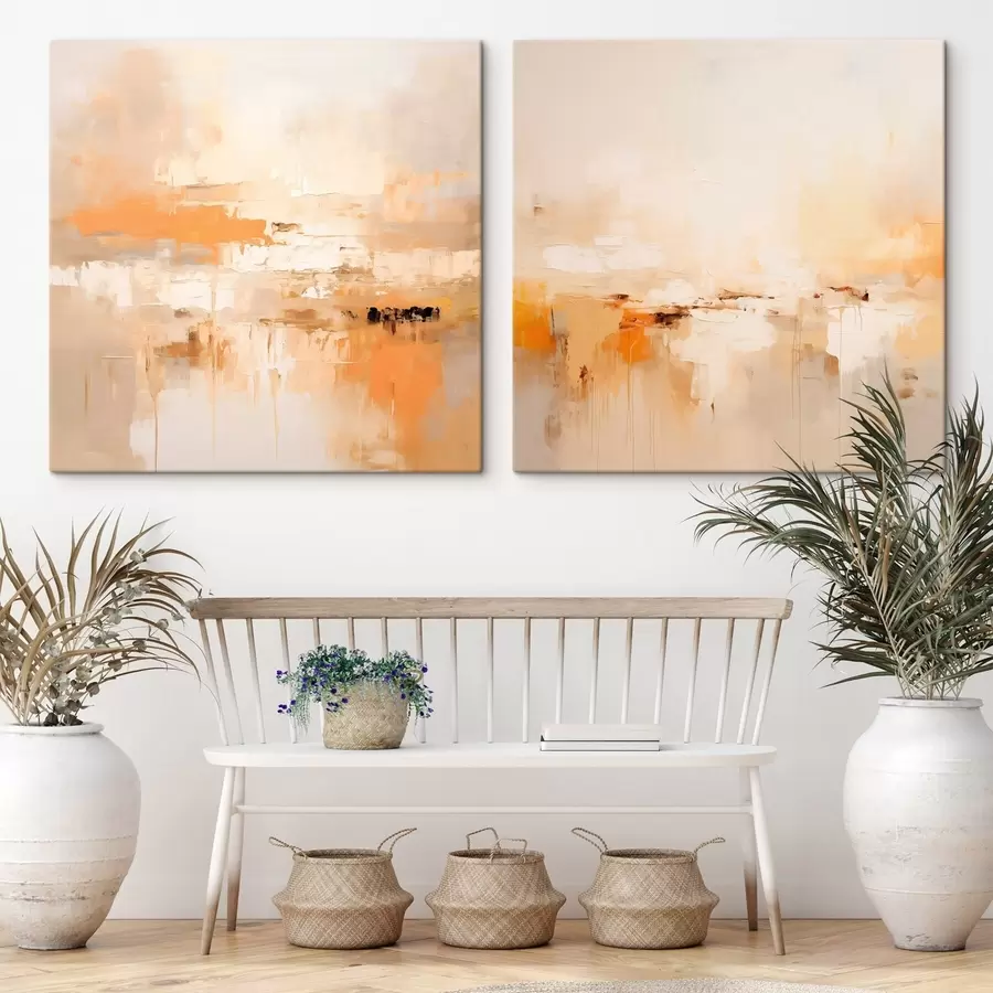Wandbilder Leichte abstrakte Malerei in Herbsttönen m00895