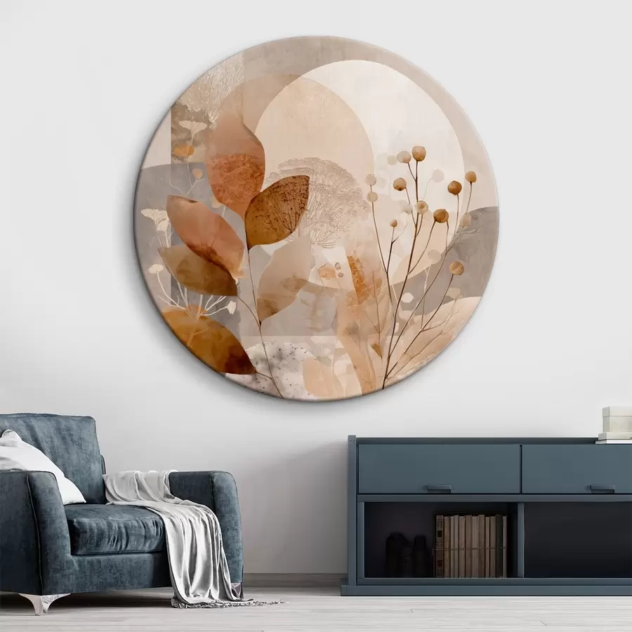 Wandbilder Blumenmuster in Beige und Braun r46308