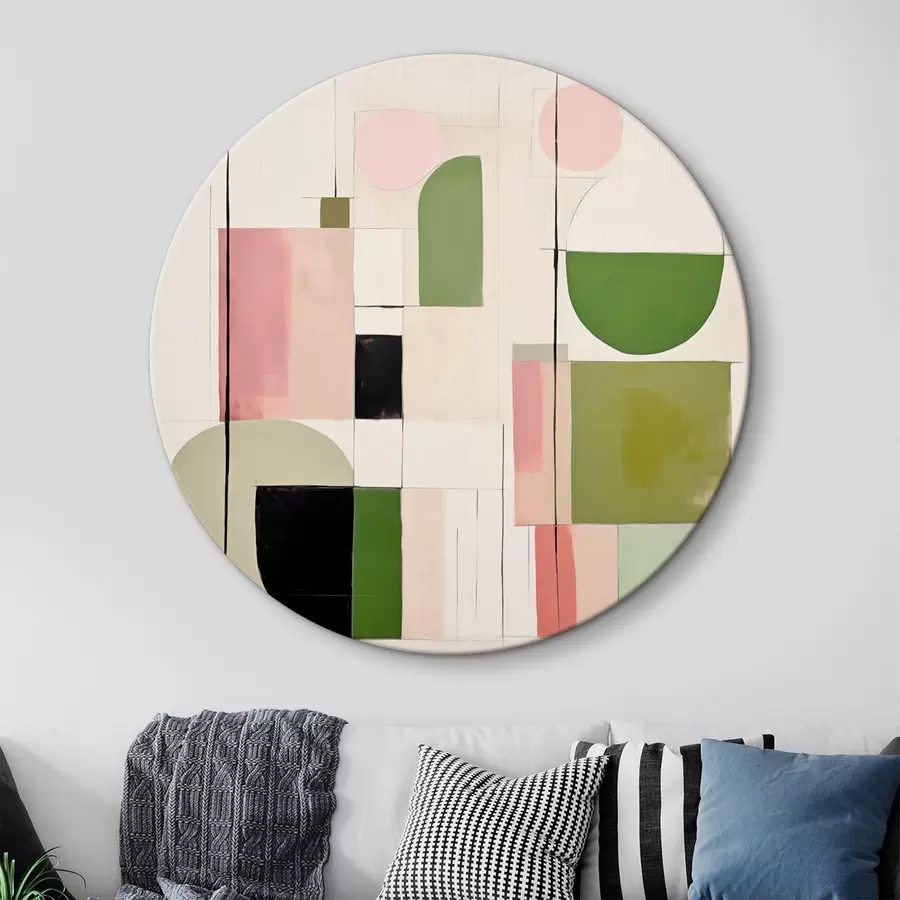 Wandbilder Abstrakte Kunst mit bunten Blöcken und Linien r46313