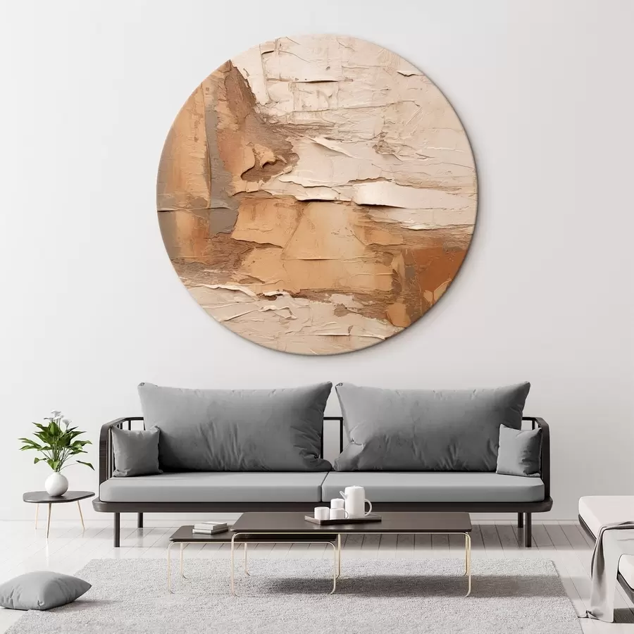 Wandbilder Abstrakte Malerei mit dicken Pinselstrichen, Beige- und Brauntönen, strukturierter Oberfläche und neutraler Farbpalette r46273