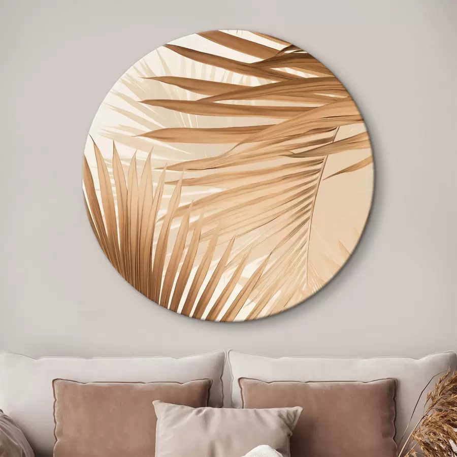 Wandbilder Abstrakte Palmblätter in Brauntönen, tropisch, botanisch, Natur, minimalistisch, elegant, modernes Design r46275