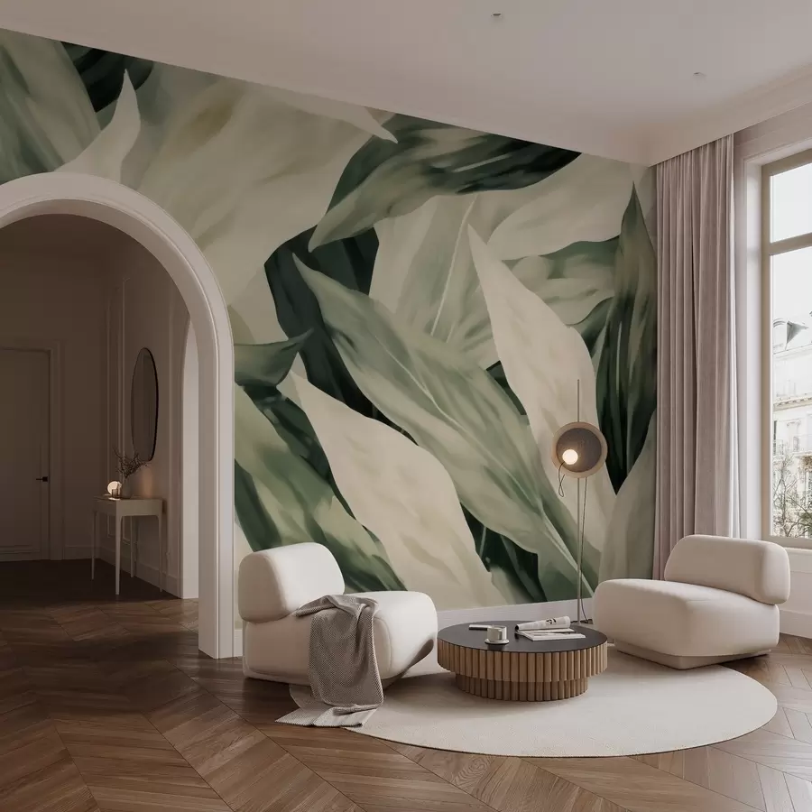 Fototapete Gemalte Blätter w04799