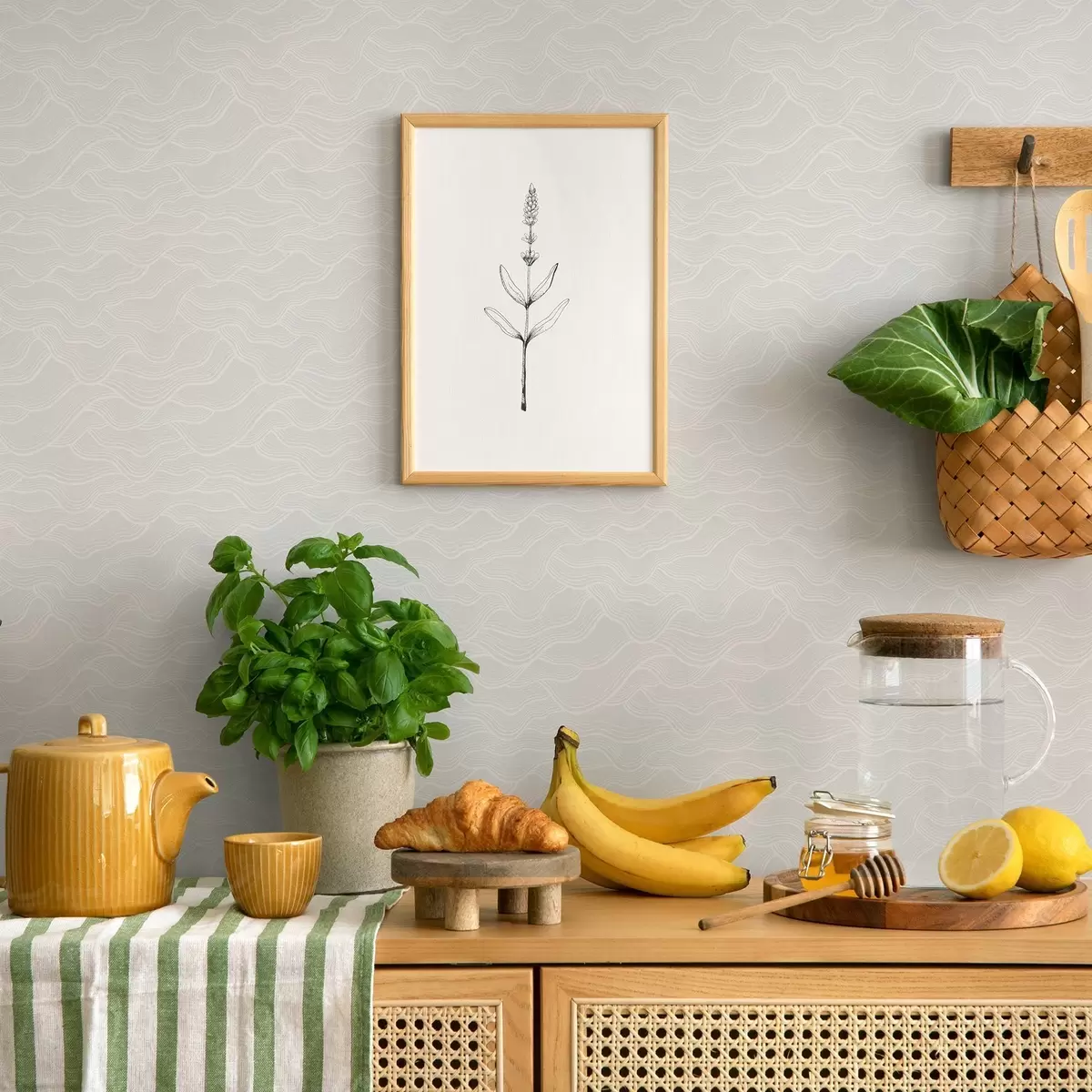 Tapete Lichtwellen, fast weißes Relief, minimal a00682v2