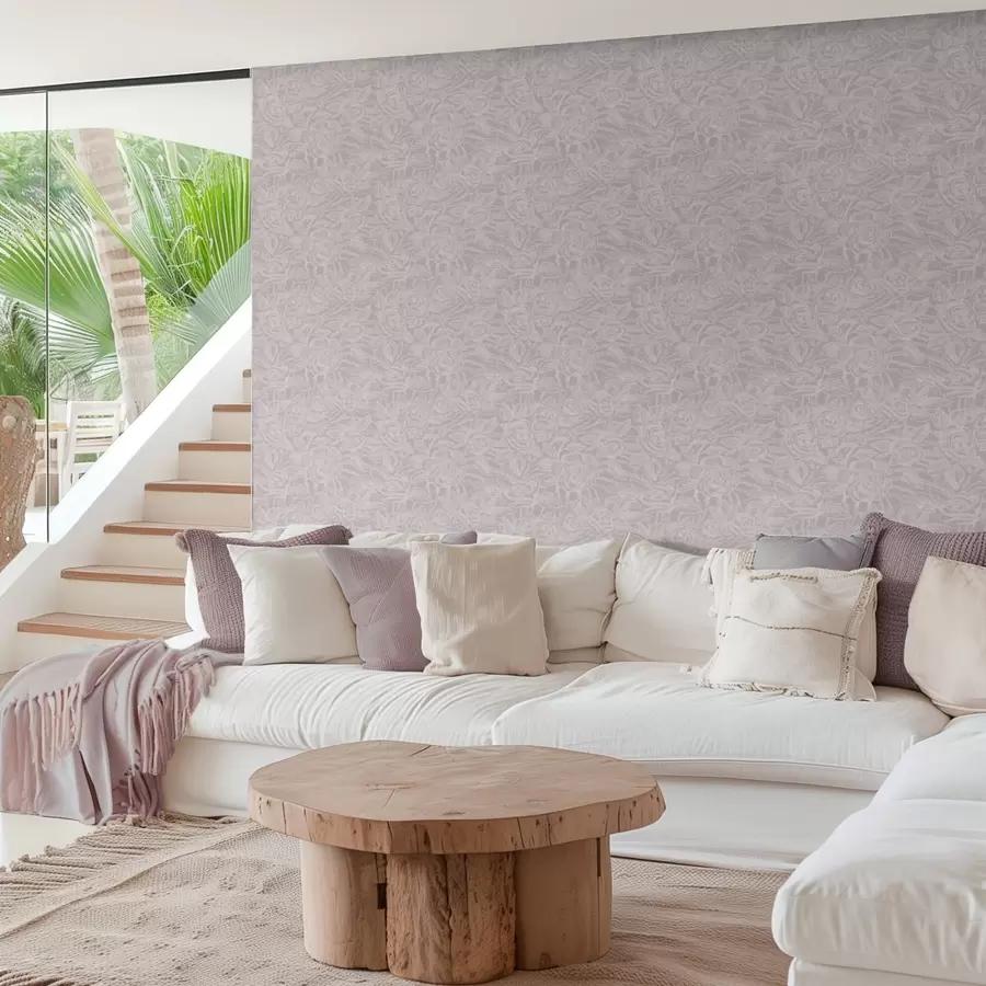 Fototapete Gravierte Rosen auf Hellgrau a00841v1