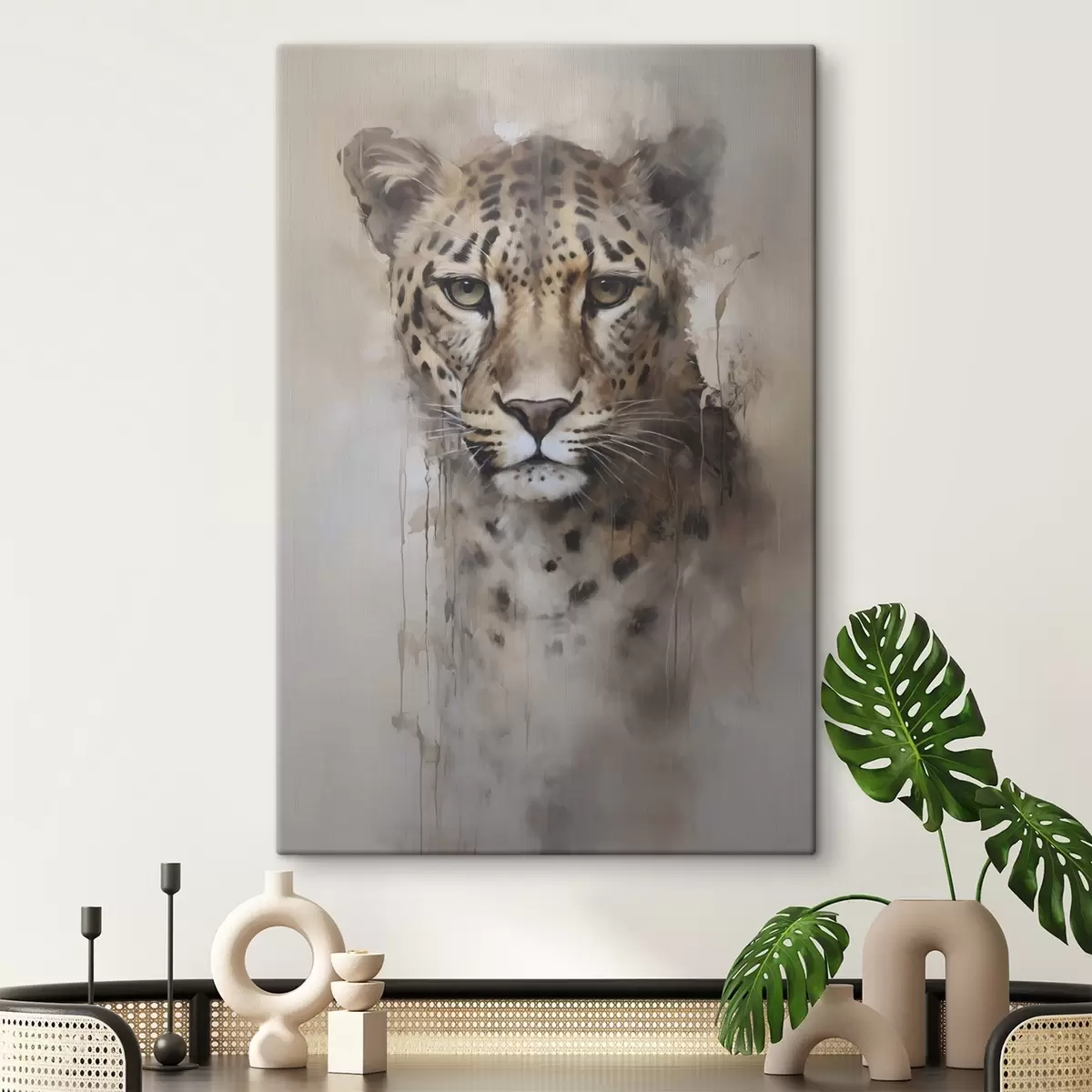 Wandbilder Leopardenimitat-Gemälde s46434