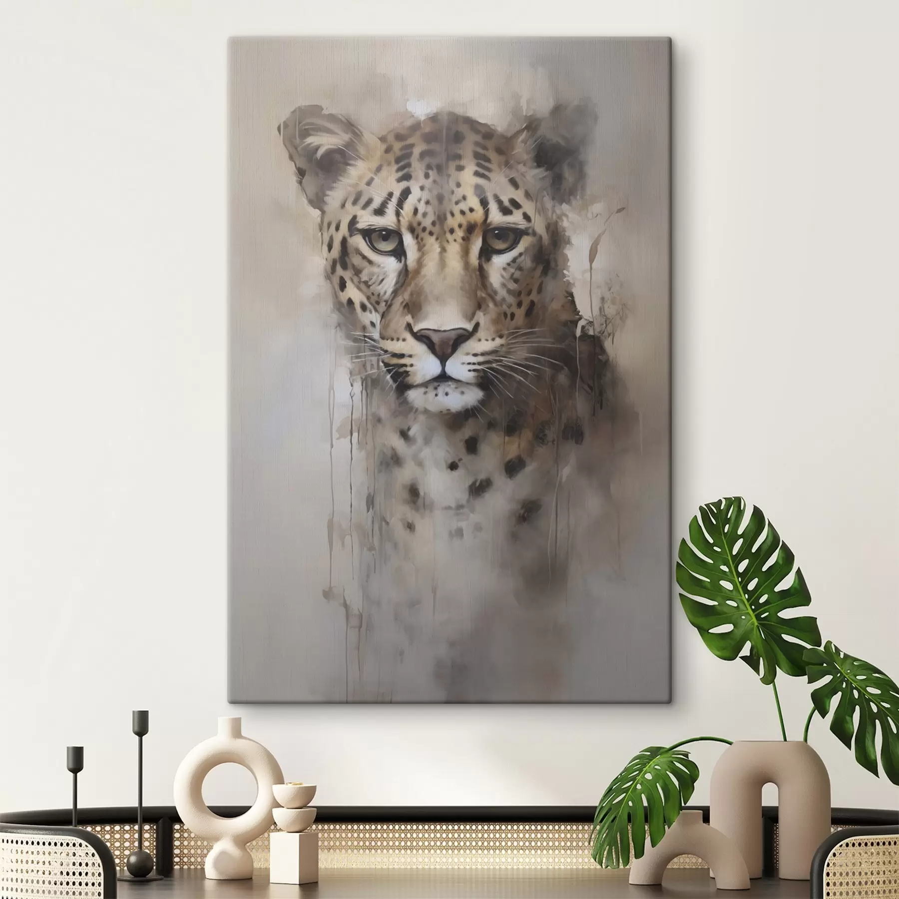 Wandbilder Leopardenimitat-Gemälde s46434