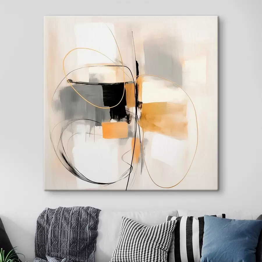 Wandbilder Abstrakt, Linien und Formen im Ölstil s46322