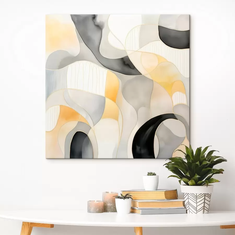 Wandbilder Wellenförmige Formen im Alkohol-Tinten-Stil s46329