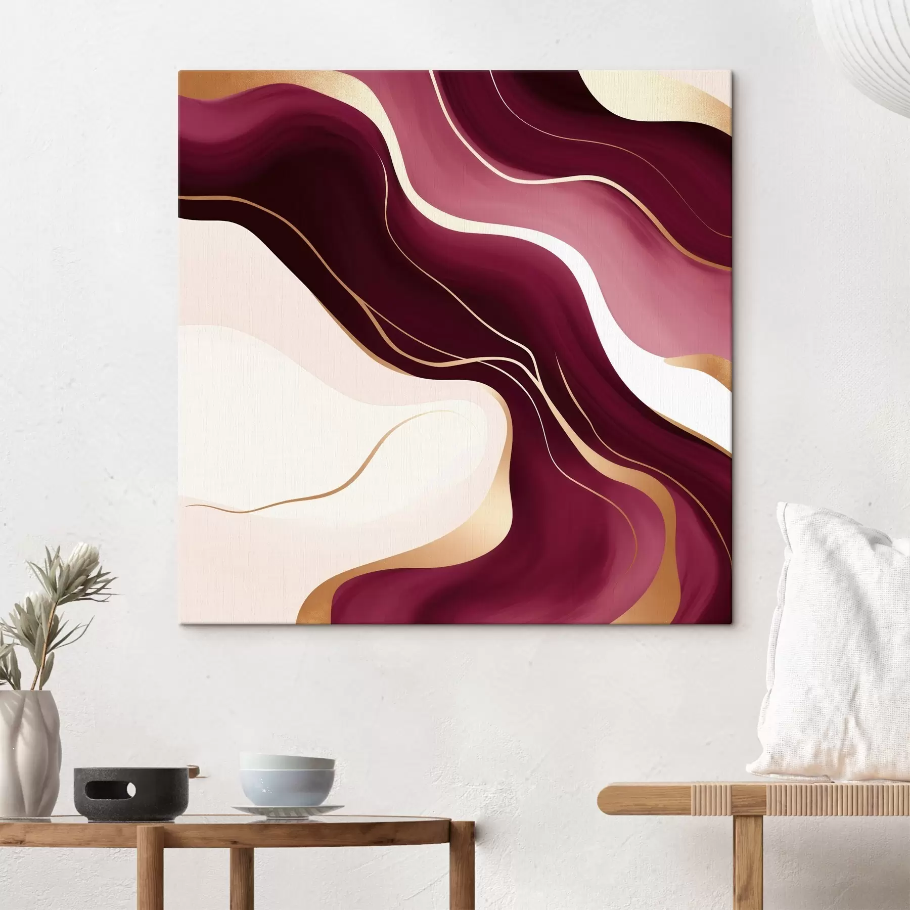 Wandbilder Geschmeidige Formen, Trauben- und Rosé-Farbpalette s46330