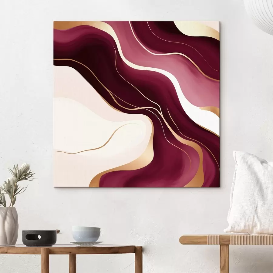 Wandbilder Geschmeidige Formen, Trauben- und Rosé-Farbpalette s46330