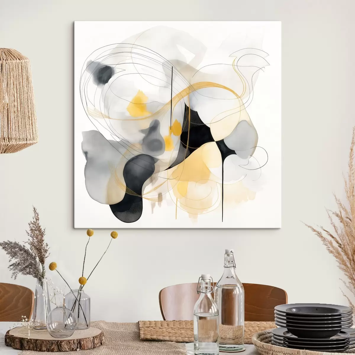 Wandbilder Chaotische Linien und Flecken im modernen Stil s46335