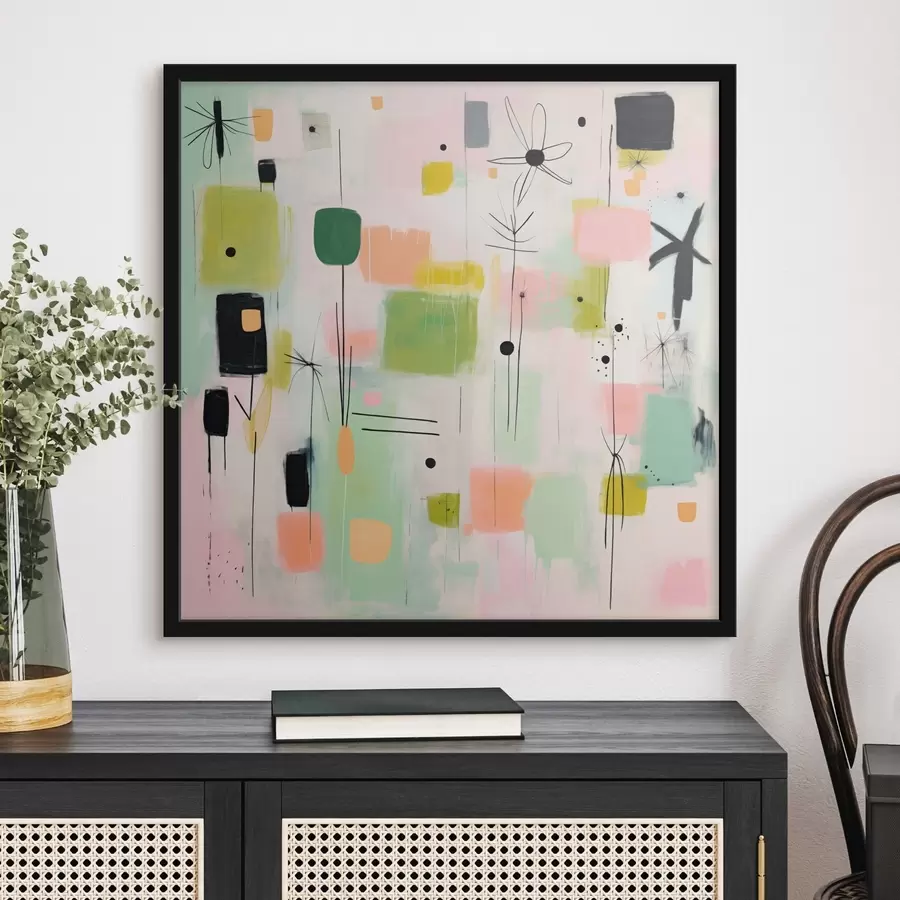 Fototapete Abstrakte Blumen, leichte Komposition im Ölstil f46325