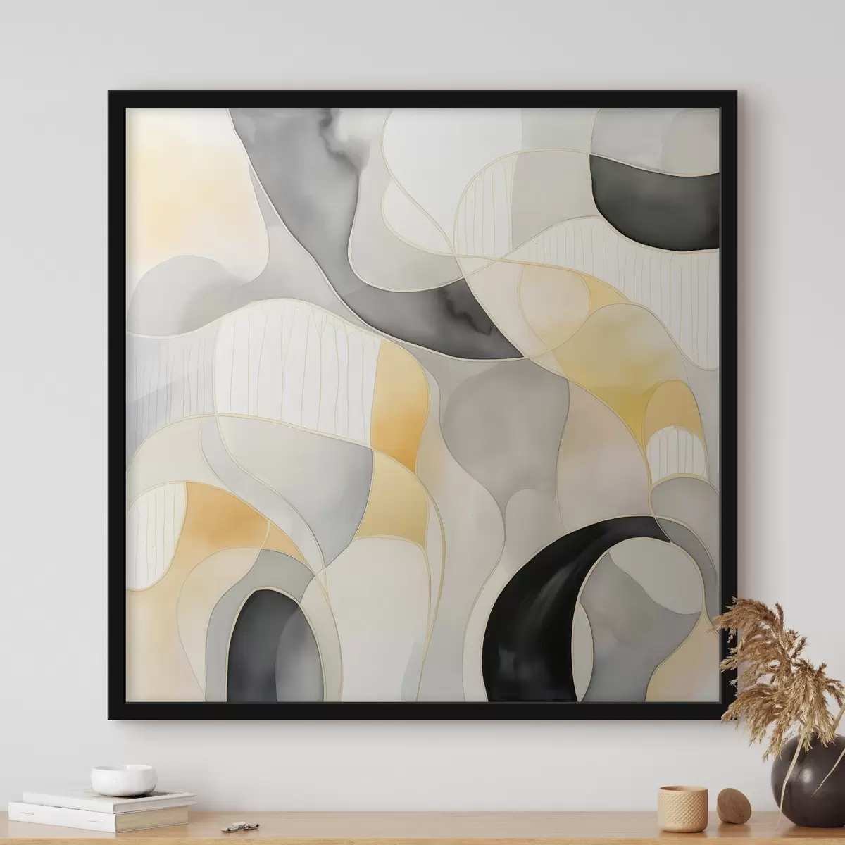 Poster Wellenförmige Formen im Alkohol-Tinten-Stil f46329