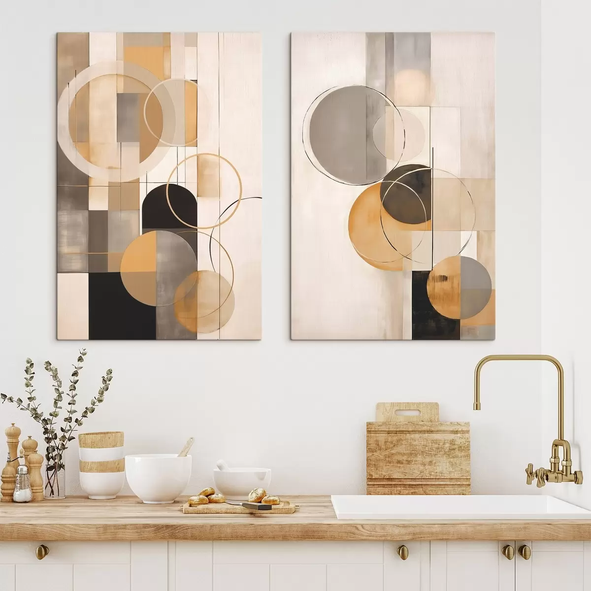 Wandbilder Geometrische Abstraktion mit Kreisen m00858