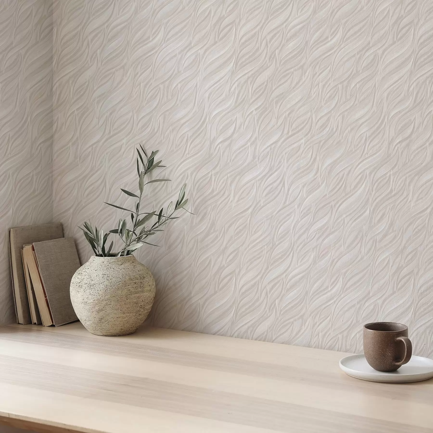 Fototapete Strukturierte Pinselstriche, warmes Beige a00688