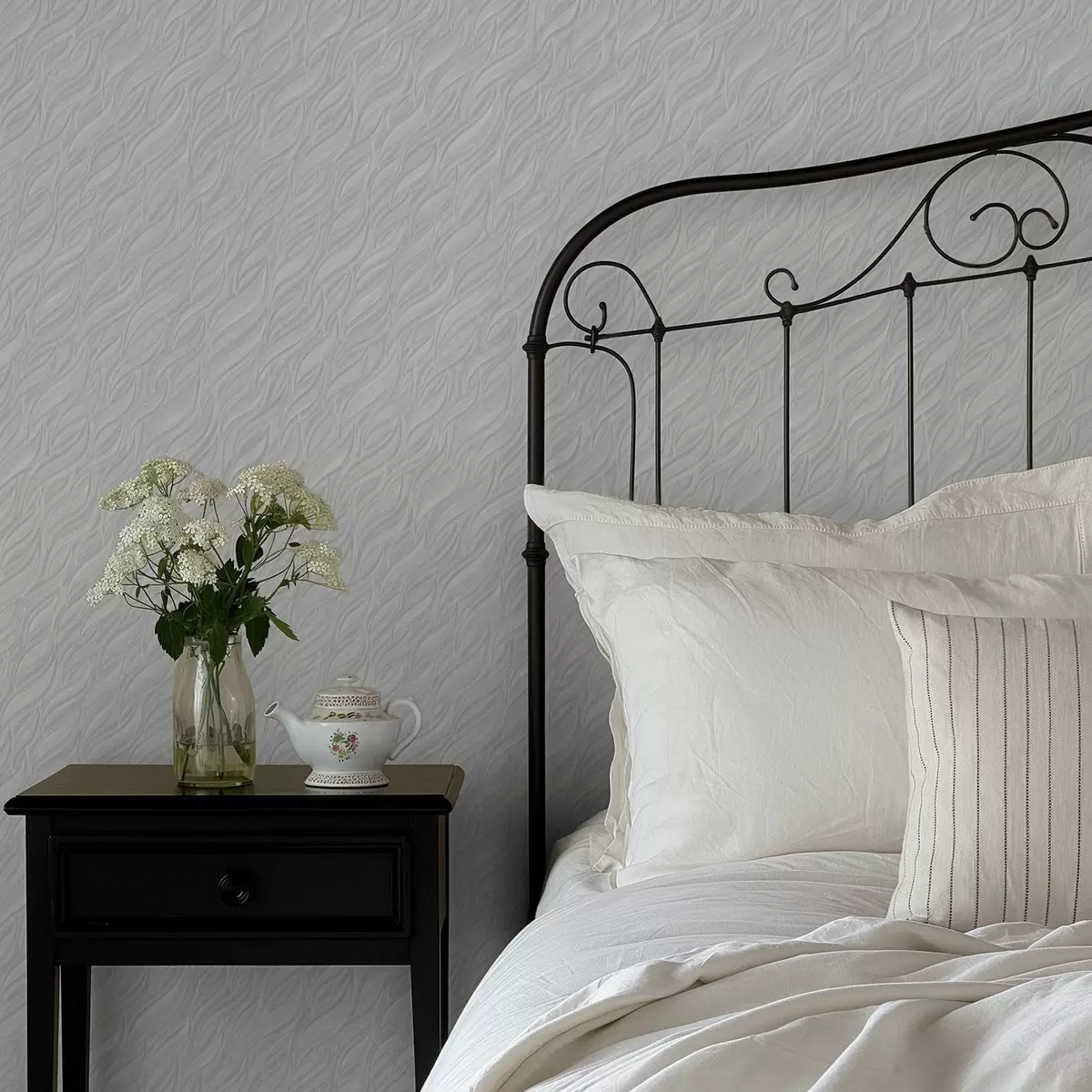 Tapete Strukturierte Pinselwellen, helles Mint a00688v2