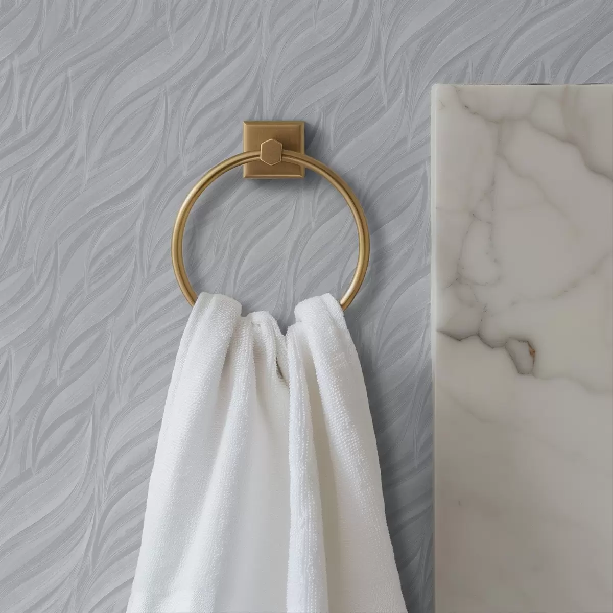 Tapete Strukturierte Pinselwellen, kühles Blaugrau a00688v3