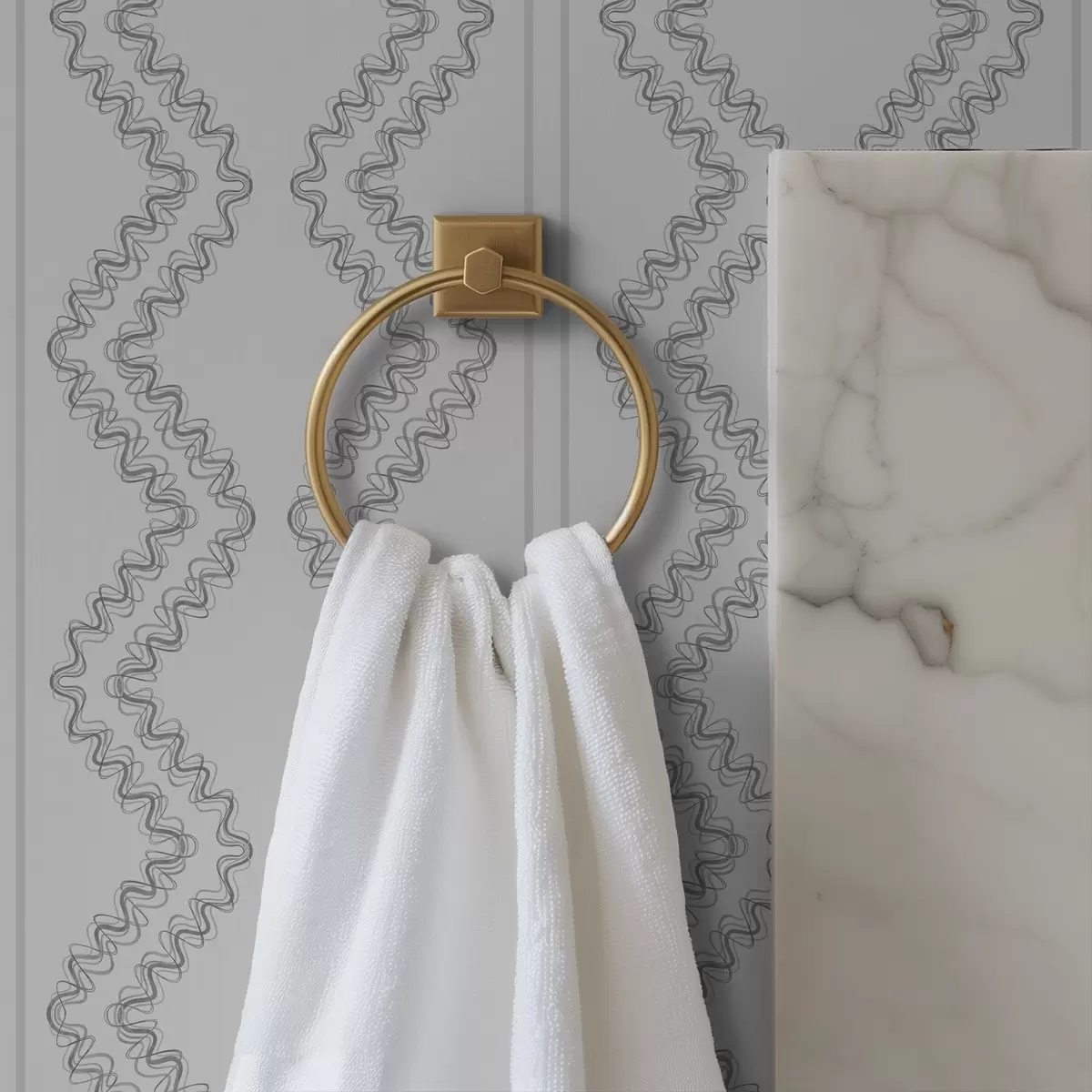 Tapete Spitzen-Zickzackmuster, neutrales Grau a00689v2