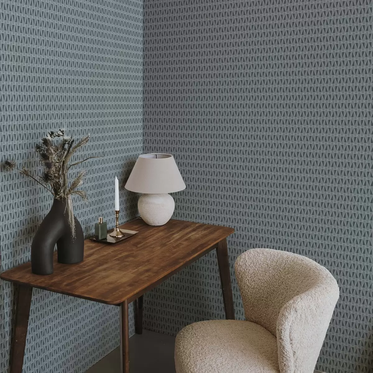 Tapete Tealfarbenes Glasgitter mit diagonalen Streben a00902