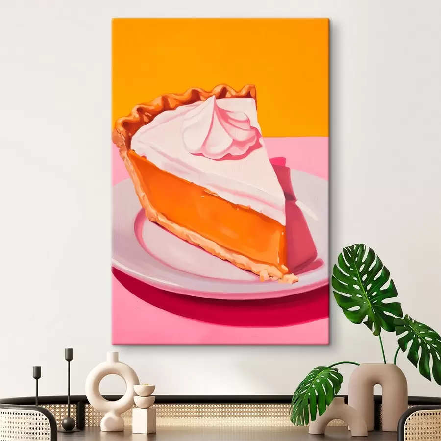 Wandbilder Stück Kürbiskuchen. Pop-Art-Illustration s46462