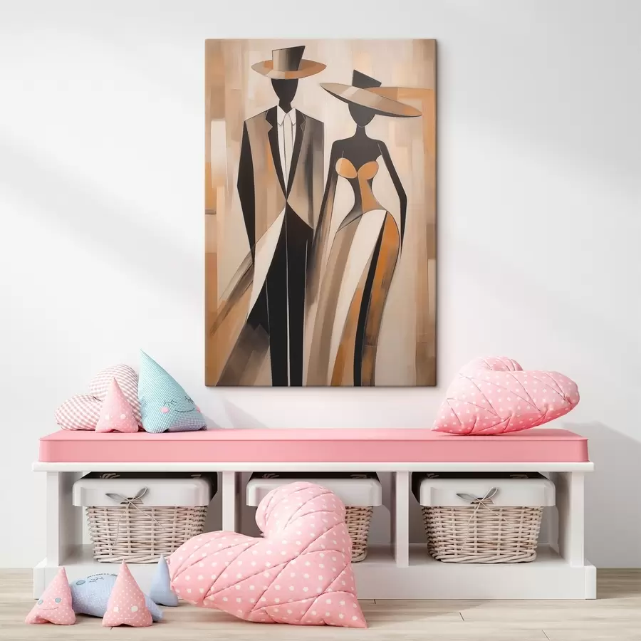 Wandbilder Silhouetten eines Paares s46477