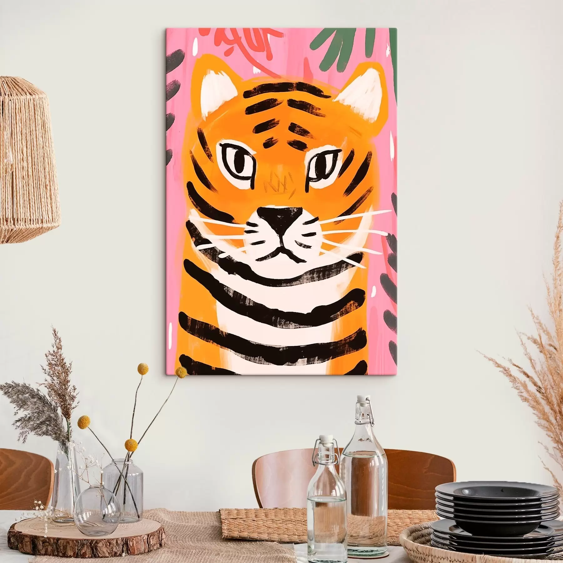 Wandbilder Tiger im Gouache-Stil s46554