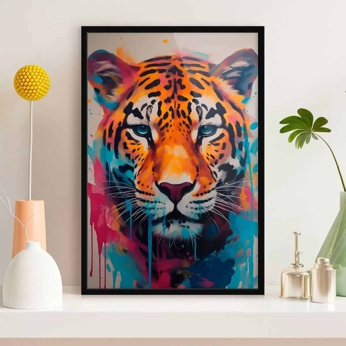 Poster Jaguar im Street-Art-Stil f46476