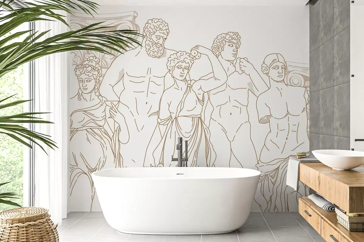 Fototapete Antike Menschen und Säulen w04865v1