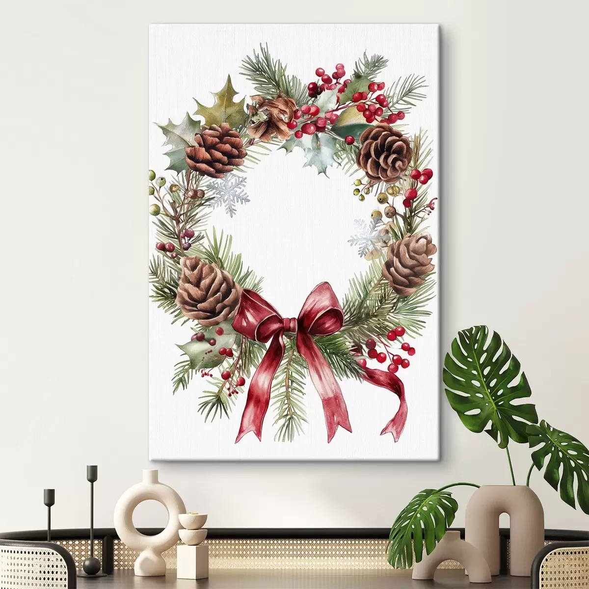 Wandbilder Weihnachtskranz s46601